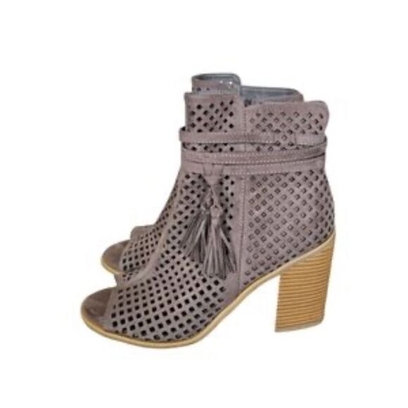 Womens London Rag Shoes Faux Suede Serena Heeled Bootie Ankle Boots - Sz 6.5 - Picture 2 of 5